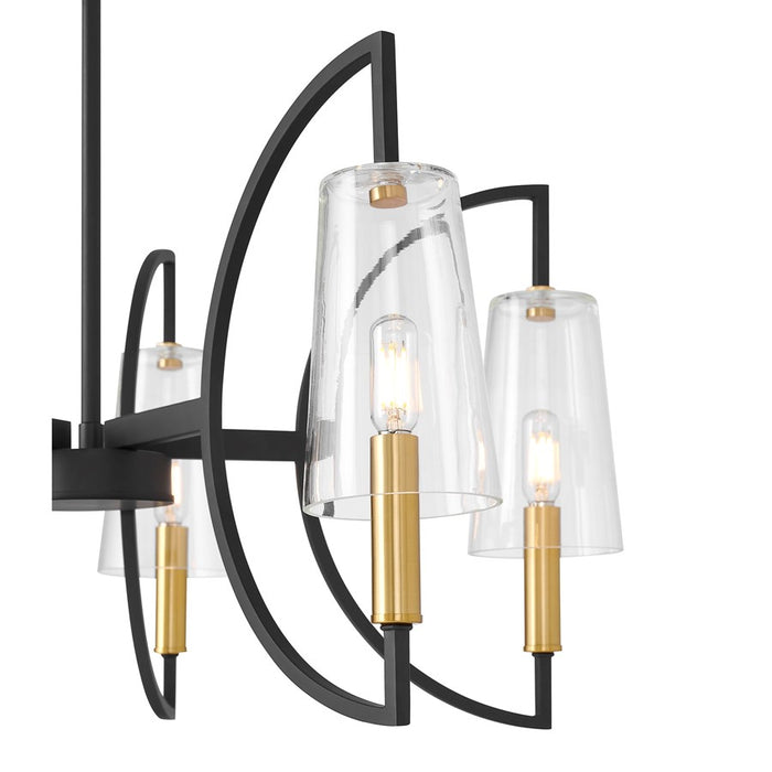 Savoy House Hanley 5Lt Chandelier, Matte Black and Warm Brass