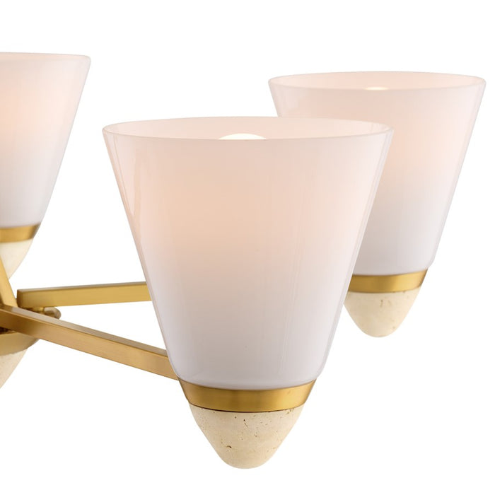 Savoy House Kohlman 5 Light Chandelier, Warm Brass/White Opal