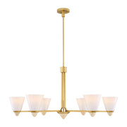 Savoy House Kohlman 6 Light Chandelier, Warm Brass/White Opal - 1-7266-6-322