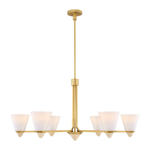Savoy House Kohlman 6 Light Chandelier, Warm Brass/White Opal - 1-7266-6-322