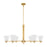 Savoy House Kohlman 6 Light Chandelier, Warm Brass/White Opal