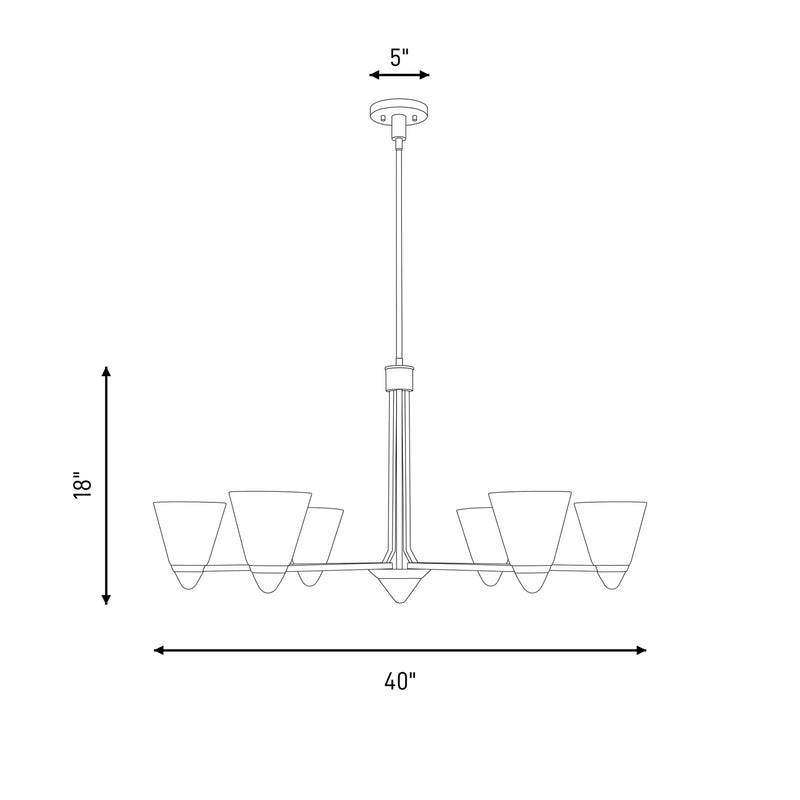Savoy House Kohlman 6 Light Chandelier, Warm Brass/White Opal