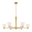 Savoy House Kohlman 6 Light Chandelier, Warm Brass/White Opal
