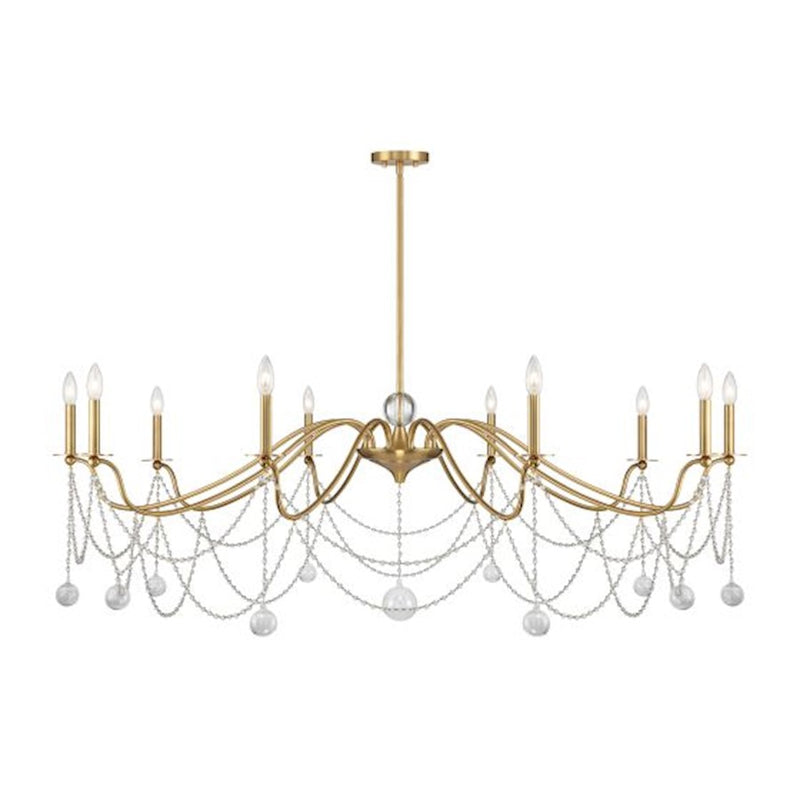 Savoy House Mariposa 10-Light Chandelier, Warm Brass