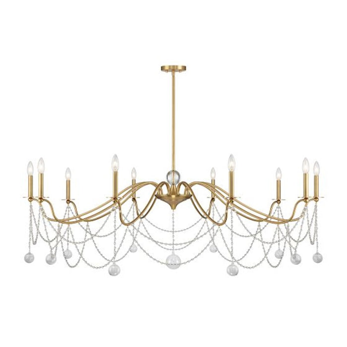 Savoy House Mariposa 10-Light Chandelier, Warm Brass