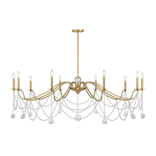 Savoy House Mariposa 10-Light Chandelier, Warm Brass - 1-7504-10-322