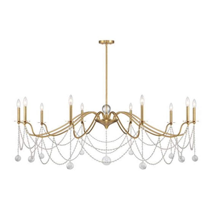 Savoy House Mariposa 10-Light Chandelier, Warm Brass