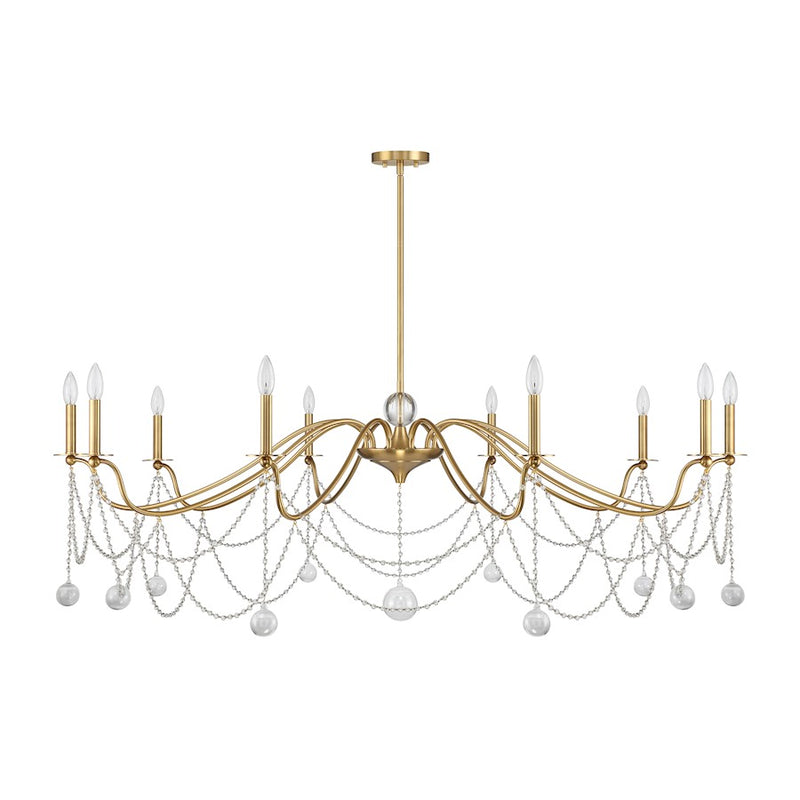 Savoy House Mariposa 10-Light Chandelier, Warm Brass