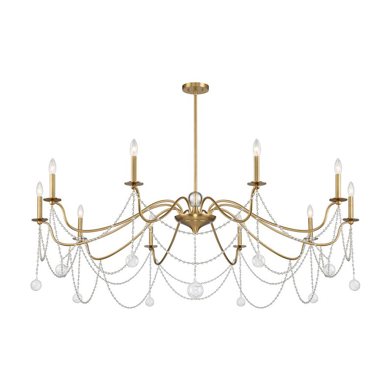 Savoy House Mariposa 10-Light Chandelier, Warm Brass