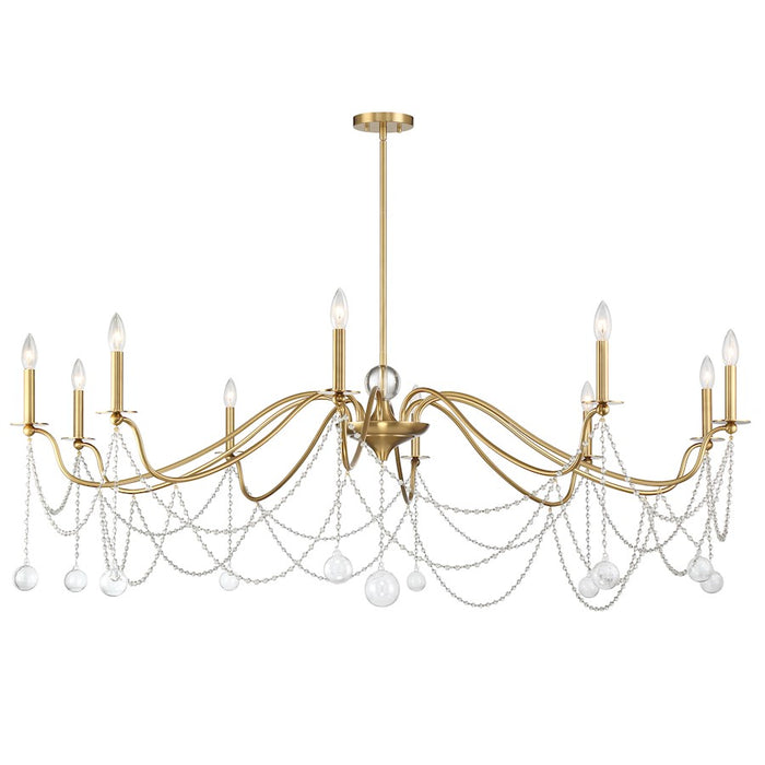 Savoy House Mariposa 10-Light Chandelier, Warm Brass