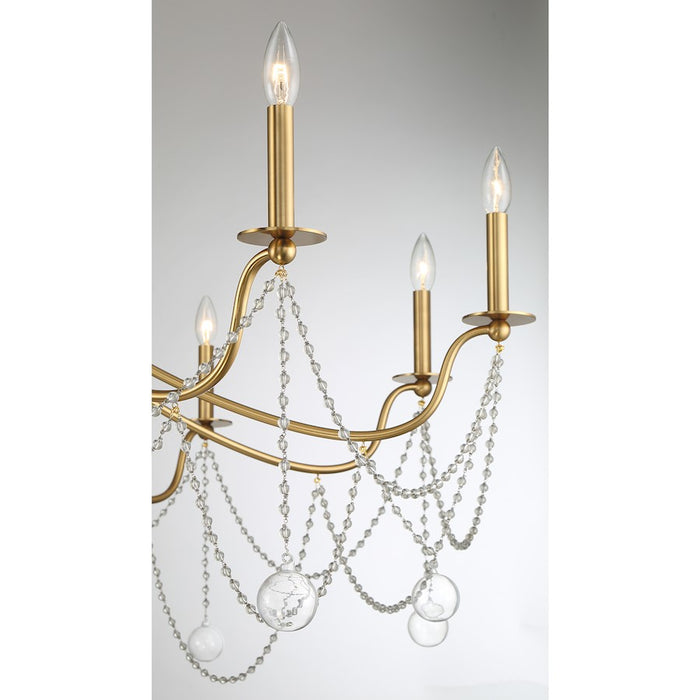 Savoy House Mariposa 10-Light Chandelier, Warm Brass