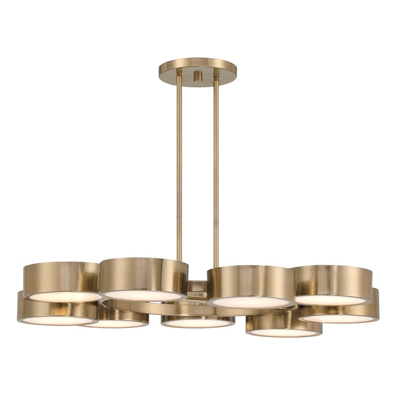 Savoy House Talamanca 9Lt Chandelier, Brass/Crystal Diffuser