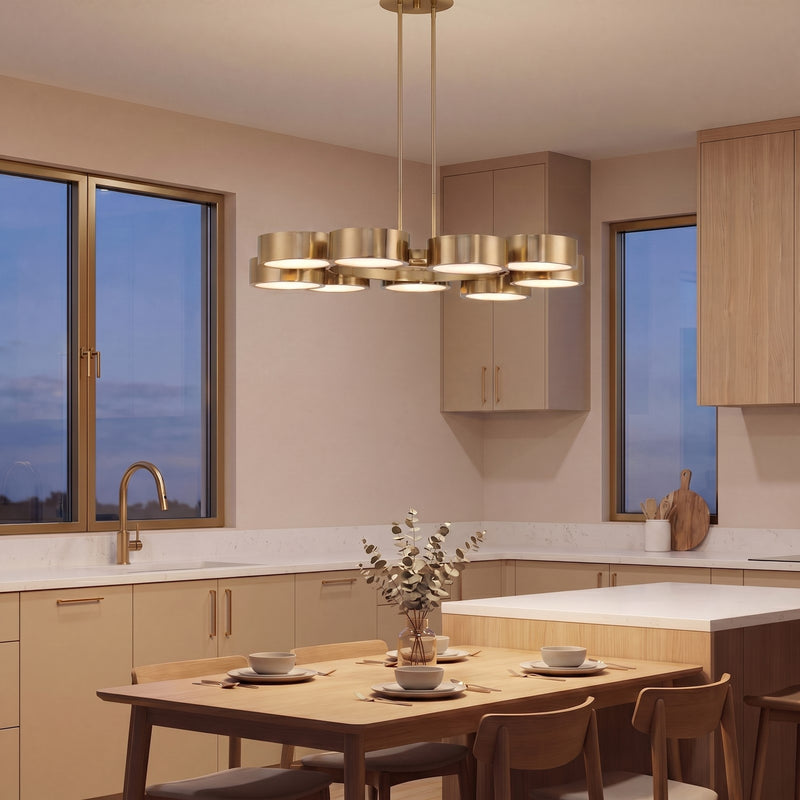 Savoy House Talamanca 9Lt Chandelier, Brass/Crystal Diffuser