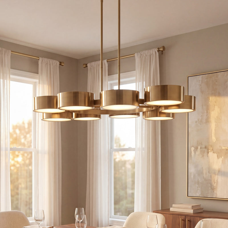 Savoy House Talamanca 9Lt Chandelier, Brass/Crystal Diffuser