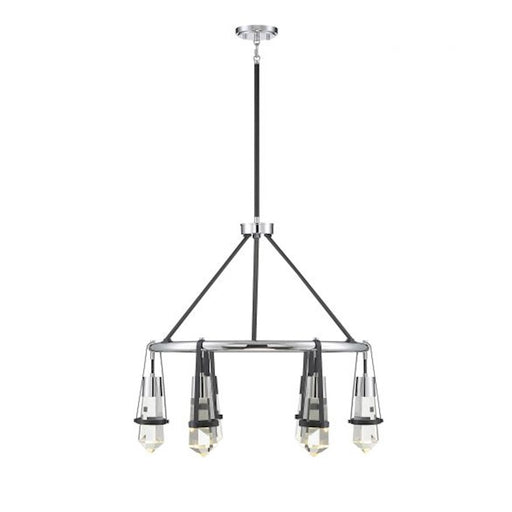 Savoy House Denali 6Lt LED Chandelier, Black/ Chrome - 1-7707-6-67