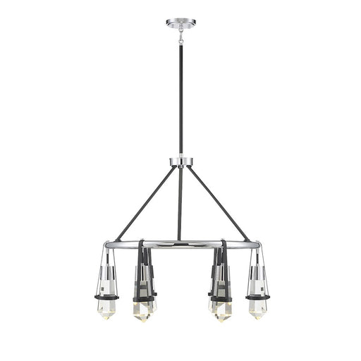 Savoy House Denali 6Lt LED Chandelier, Black/ Chrome