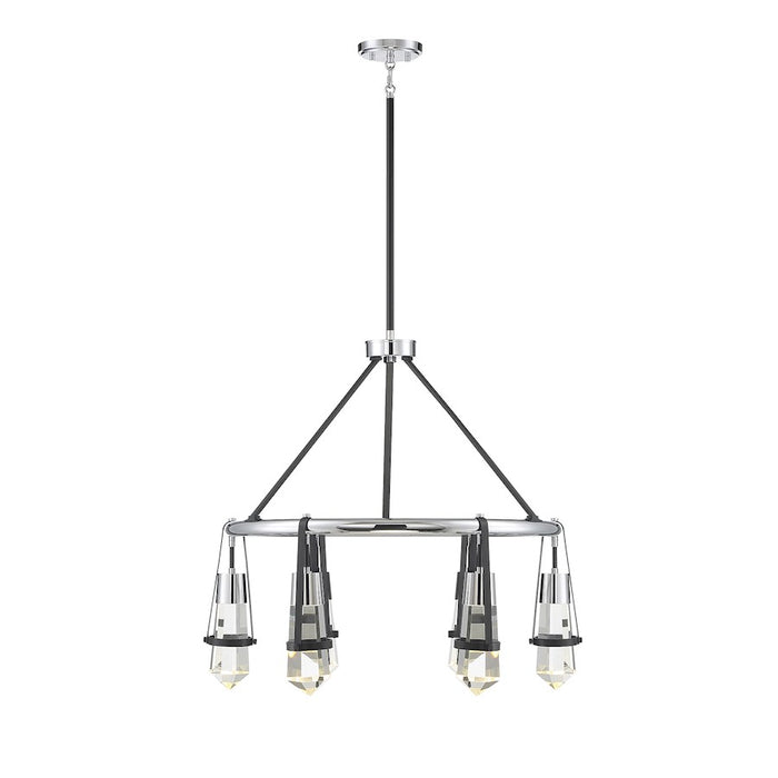 Savoy House Denali 6Lt LED Chandelier, Black/ Chrome