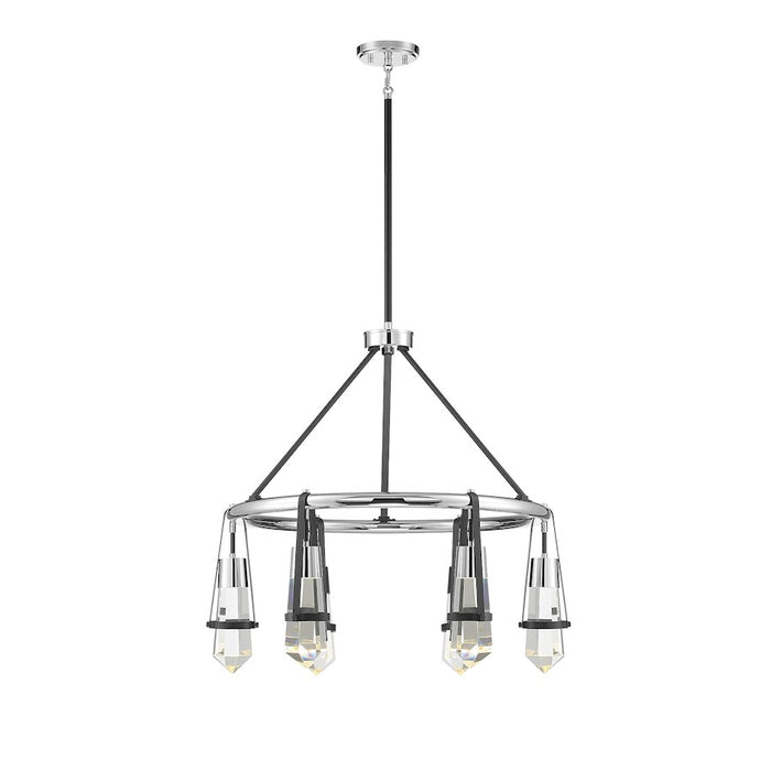 Savoy House Denali 6Lt LED Chandelier, Black/ Chrome