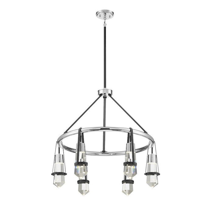 Savoy House Denali 6Lt LED Chandelier, Black/ Chrome