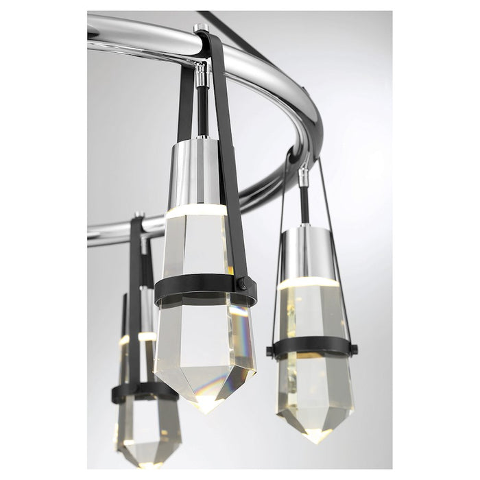 Savoy House Denali 6Lt LED Chandelier, Black/ Chrome