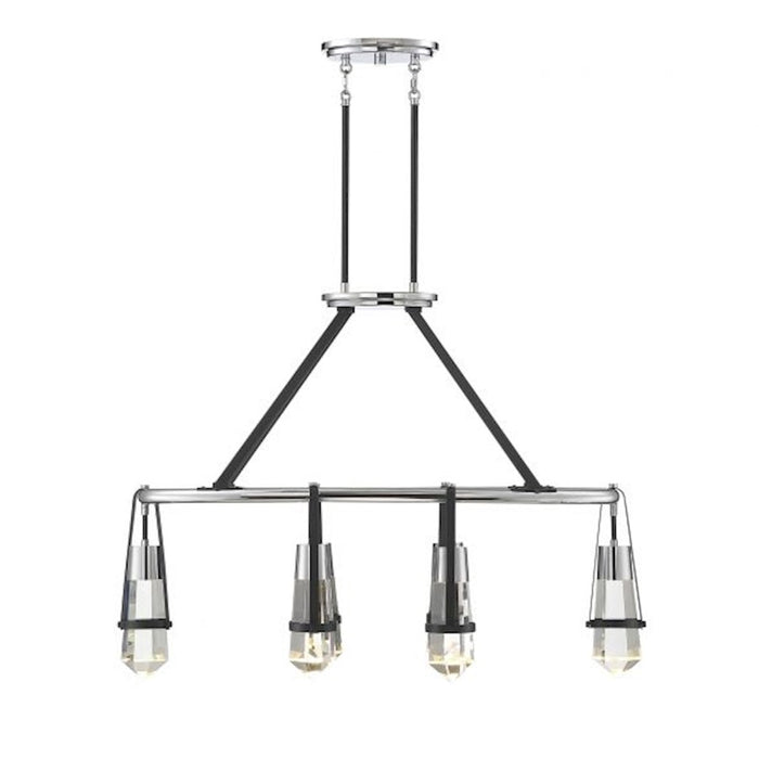 Savoy House Denali 6 Light Chandelier, Black/Chrome