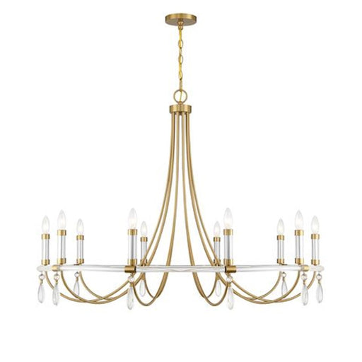 Savoy House Mayfair 10Lt Chandelier, Brass/Chrome/Clear Acrylic - 1-7712-10-195