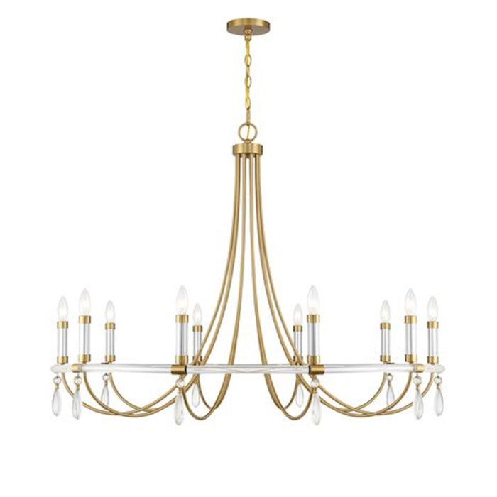 Savoy House Mayfair 10-Light Chandelier, Warm Brass/Chrome - 1-7712-10-195