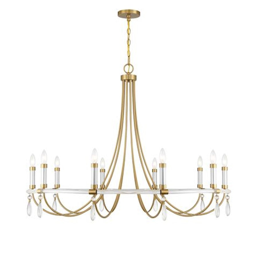 Savoy House Mayfair 10Lt Chandelier, Brass/Chrome/Clear Acrylic - 1-7712-10-195