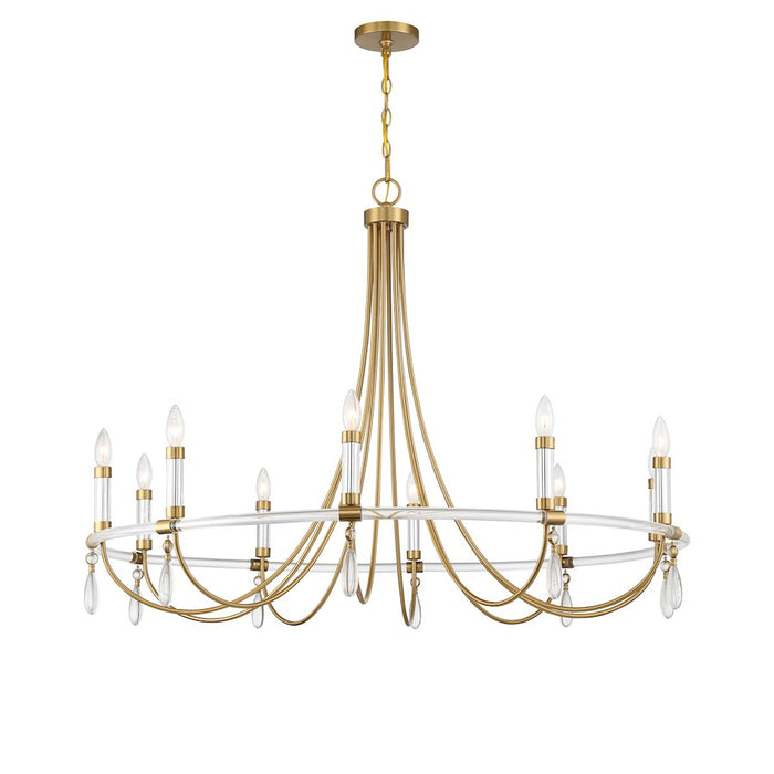 Savoy House Mayfair 10-Light Chandelier, Warm Brass/Chrome