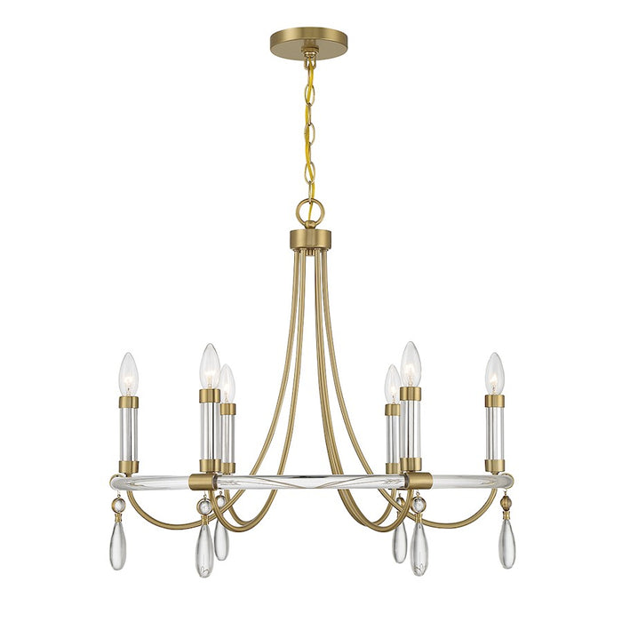 Savoy House Mayfair 6-Light Chandelier, Warm Brass/Chrome - 1-7716-6-195