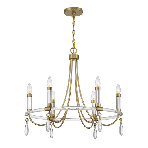 Savoy House Mayfair 6-Light Chandelier, Warm Brass/Chrome