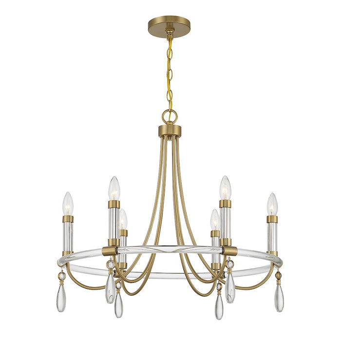 Savoy House Mayfair 6-Light Chandelier, Warm Brass/Chrome