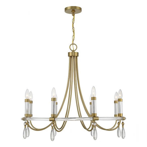 Savoy House Mayfair Chandelier, Warm Brass/Chrome