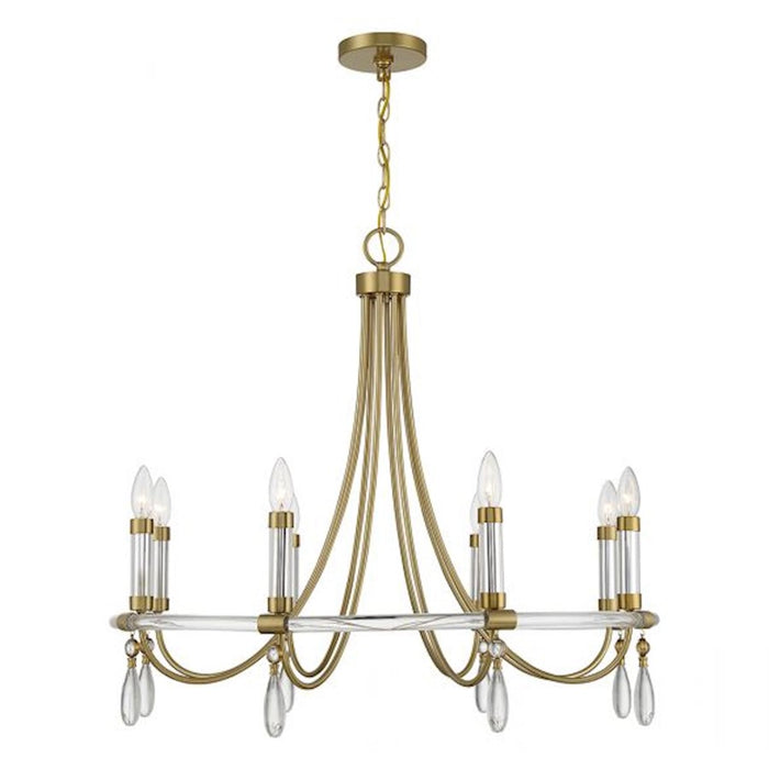 Savoy House Mayfair Chandelier, Warm Brass/Chrome