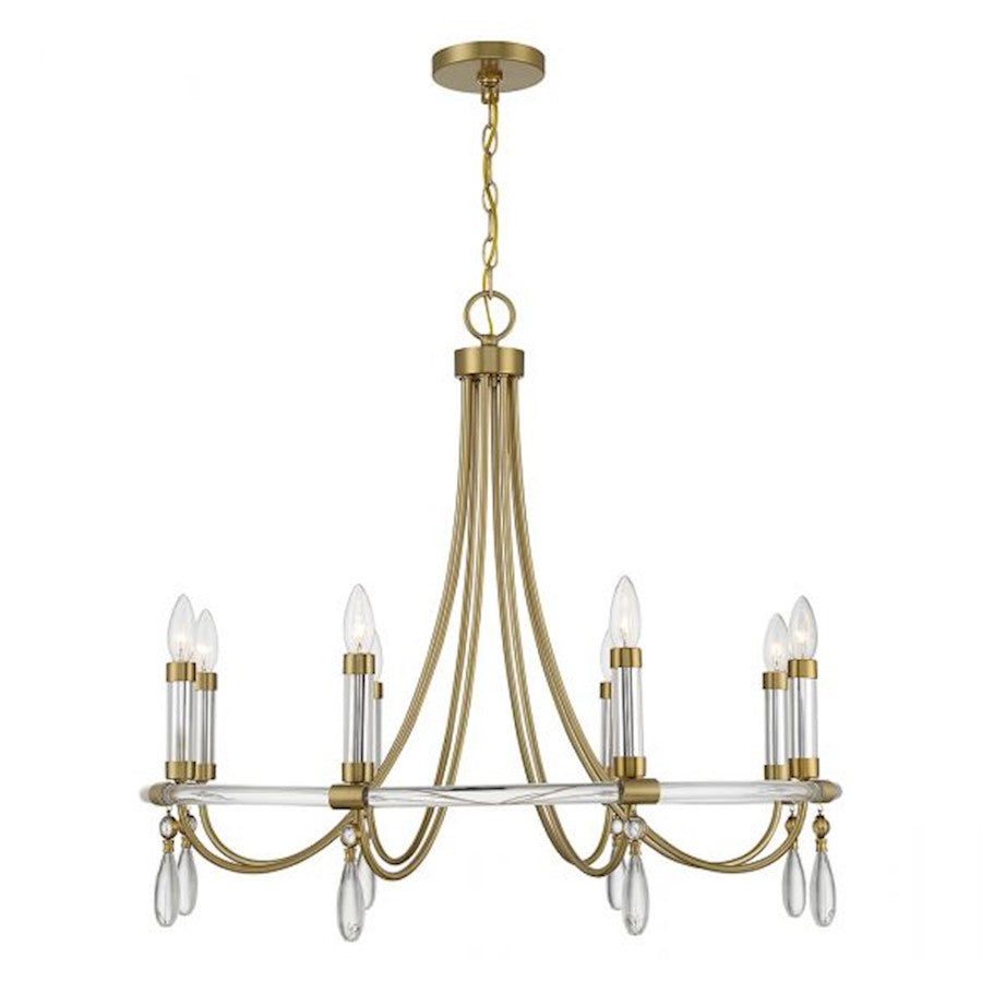Savoy House Mayfair Chandelier, Warm Brass/Chrome