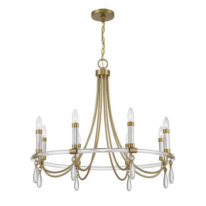 Savoy House Mayfair 8-Light Chandelier, Warm Brass/Chrome