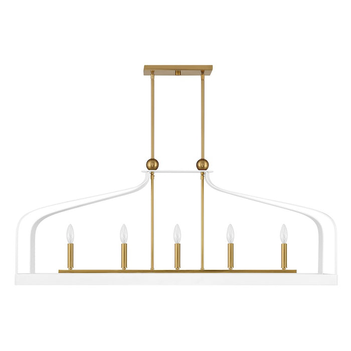 Savoy House Sheffield 5Lt Linear Chandelier, White/Brass