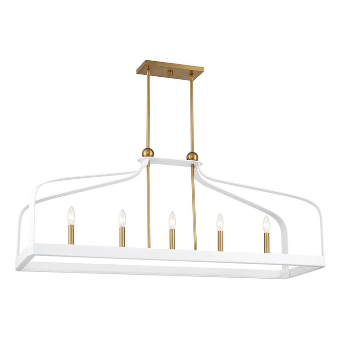 Savoy House Sheffield 5Lt Linear Chandelier, White/Brass