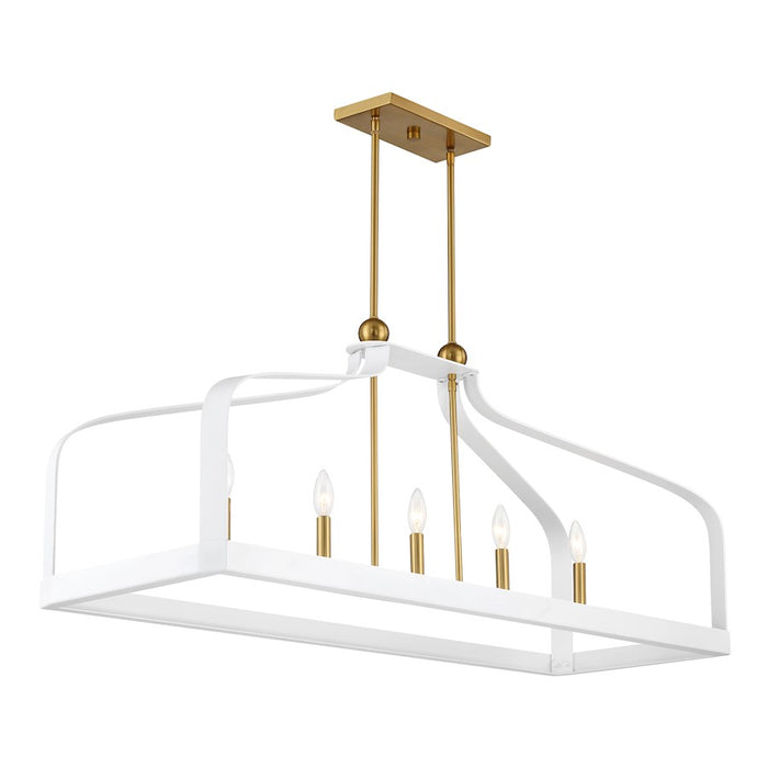 Savoy House Sheffield 5Lt Linear Chandelier, White/Brass