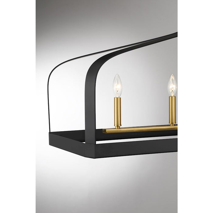 Savoy House Sheffield 5Lt Linear Chandelier, Black/Brass Accents