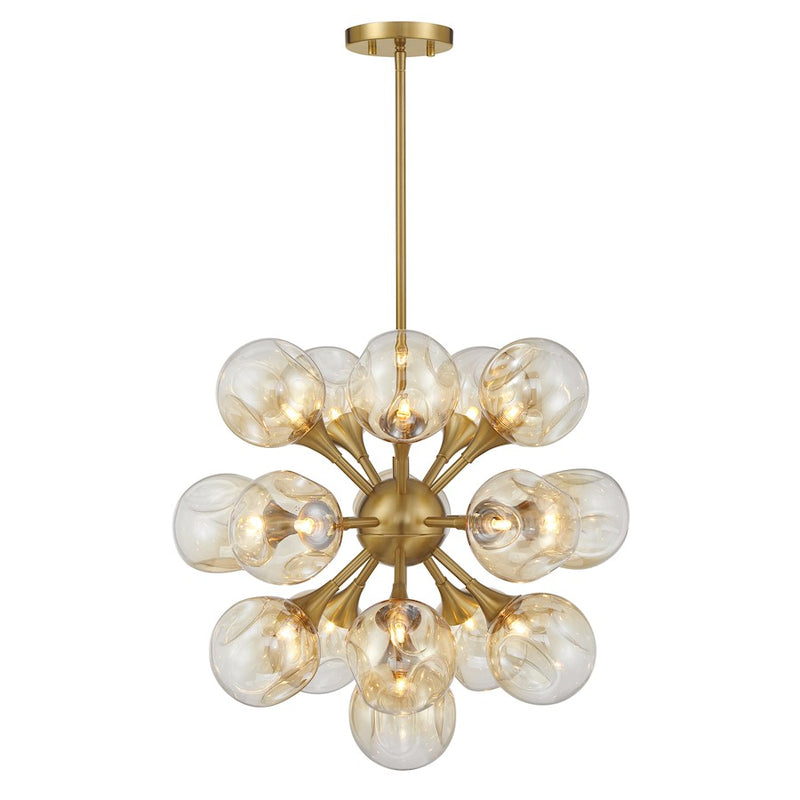 Savoy House Matisse 16 Light Chandelier, Warm Brass/Gray Plated