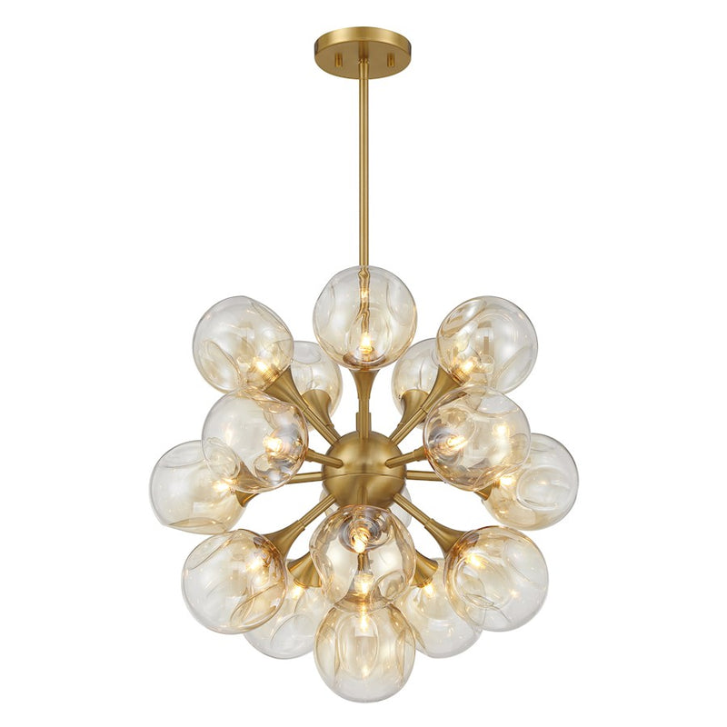 Savoy House Matisse 16 Light Chandelier, Warm Brass/Gray Plated