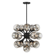 Savoy House Matisse 16 Light Chandelier, Matte Black/Gray Plated - 1-7934-16-89
