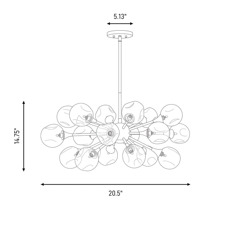 Savoy House Matisse 18 Light Chandelier, Warm Brass/Gold Plated