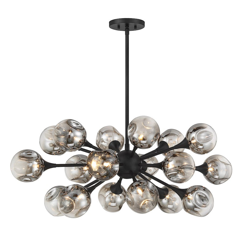 Savoy House Matisse 18 Light Chandelier, Matte Black/Gold Plated