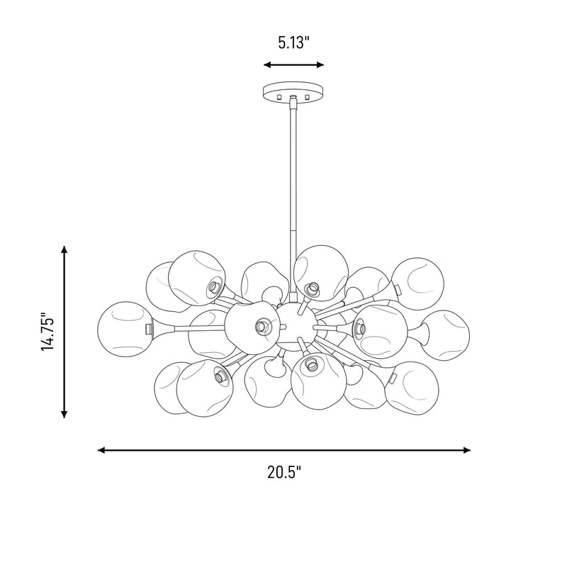 Savoy House Matisse 18 Light Chandelier, Matte Black/Gold Plated