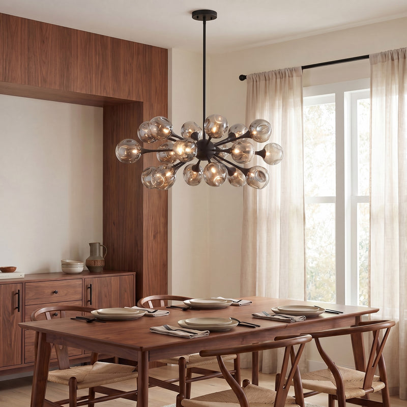 Savoy House Matisse 18 Light Chandelier, Matte Black/Gold Plated