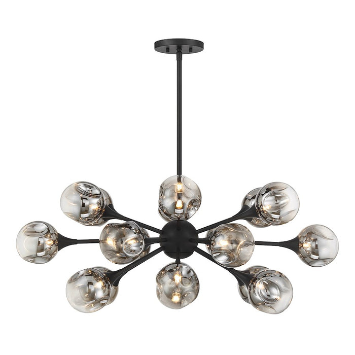 Savoy House Matisse 18 Light Chandelier, Matte Black/Gold Plated