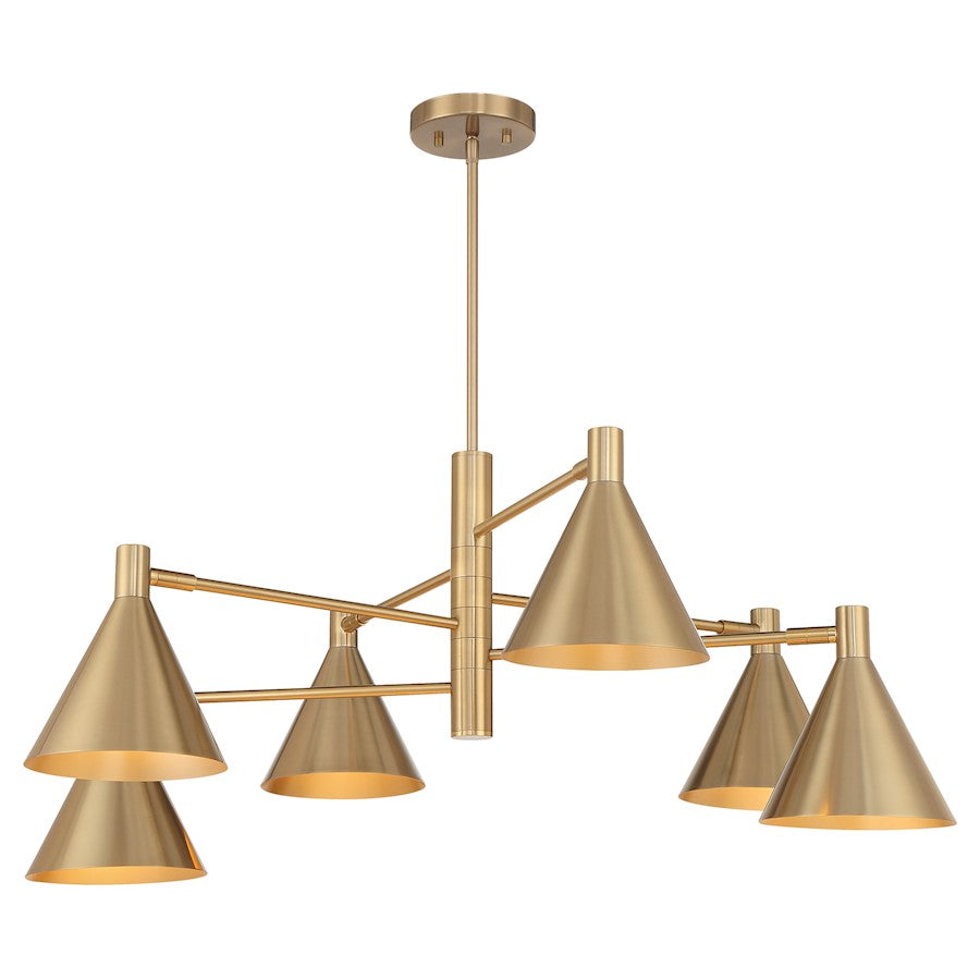 Savoy House Pharos 6-Light Chandelier, Noble Brass - 1-8003-6-127