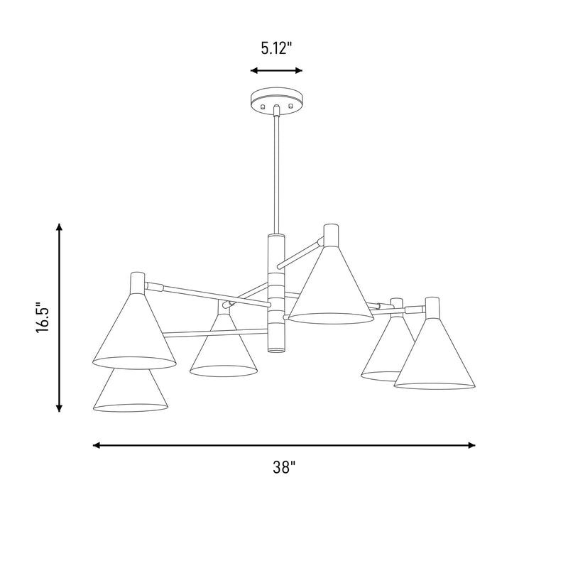 Savoy House Pharos 6-Light Chandelier, Noble Brass